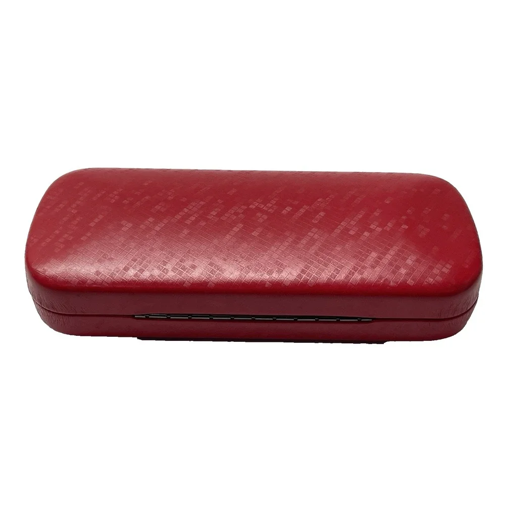 Caviar Faux Leather Eyeglasses Red Clamshell Hard‎ Case Only No Glasses
